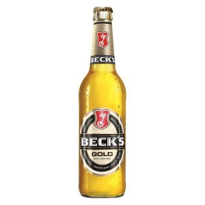 Beck's Gold – Ein mildes, erfrischendes Bier mit einer leichten Malznote und weniger Bitterkeit als klassisches Pils, jetzt bei kiosk24-neuisenburg erhältlich.