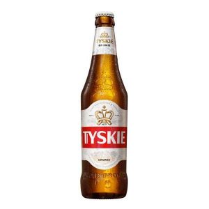 Tyskie Bier – Ein traditionelles, polnisches Lagerbier mit mildem Malzaroma und einer ausgewogenen Hopfennote, jetzt bei kiosk24-neuisenburg erhältlich.