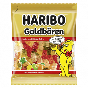 Haribo Goldbären – Die klassischen, fruchtigen Gummibärchen in verschiedenen Geschmacksrichtungen, die für einen süßen und nostalgischen Genuss sorgen, jetzt bei kiosk24-neuisenburg erhältlich.