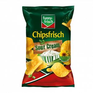Chipsfrisch Sour Cream – Knusprige Chips mit dem cremigen Geschmack von Sour Cream, perfekt abgerundet mit einer feinen Gewürznote, jetzt bei kiosk24-neuisenburg erhältlich.
