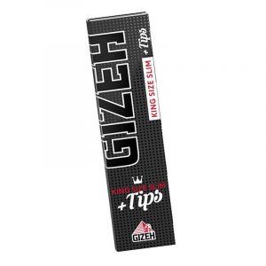 GIZEH BLACK® King Size Slim + Tips kaufen bei kiosk24-neuisenburg – 34 Blättchen + 34 Tips