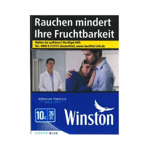 Winston Legend Blau 26 Stück Zigaretten – Mildes und harmonisches Raucherlebnis jetzt bei kiosk24-neuisenburg kaufen!