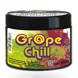 Chillma Grape Chill Tabak in 200g Packung mit fruchtigen Traubenaromen und kühlendem Effekt.