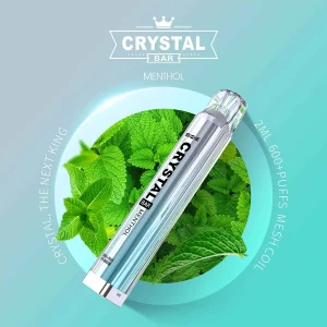 Bild: Crystal Bar - Menthol in einem minimalistischen Design mit eisigen, kühlen Elementen. Das schlanke Gerät liefert ein erfrischendes Dampferlebnis – perfekt für Menthol-Liebhaber in Neu-Isenburg.