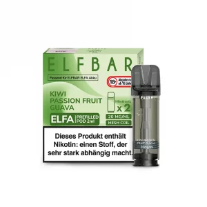 Bild: Elfbar ELFA Pods 2er Set - Kiwi Passion Fruit Guava – Eine tropische Mischung aus Kiwi, Passionsfrucht und Guave in einem praktischen Pod.